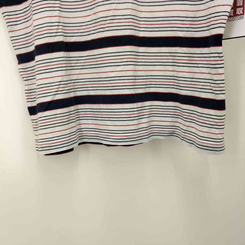 バーバリーブラックレーベル BURBERRY BLACK LABEL ワンポイント 刺繍 ポケット マルチ ボーダー S/S クルーネック Tシャツ メンズ JPN:2