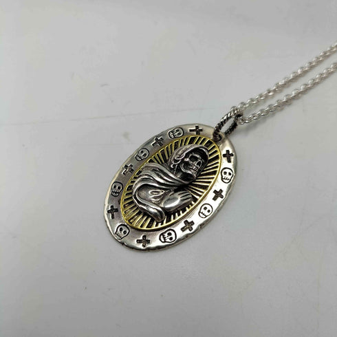 good vibrations 925刻印 サンタムエルテ スカル ペンダント トップ ネックレス メンズ