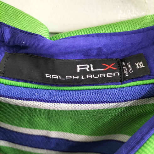 アールエルエックスラルフローレン RLX RALPH LAUREN レーヨンボーダーポロシャツ メンズ XXL