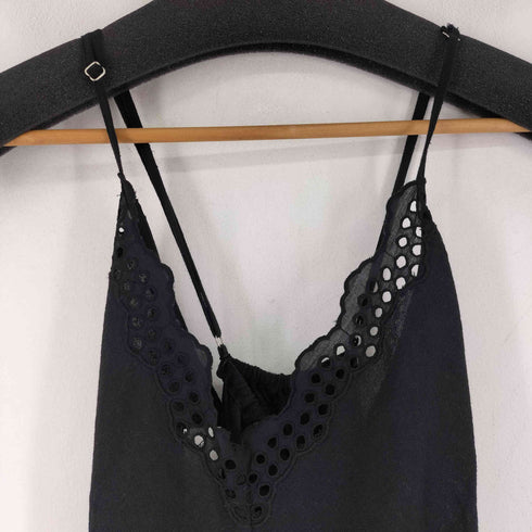 ザラ ZARA VOLUMINOUS COTTON DRESS BLACK レディース US S