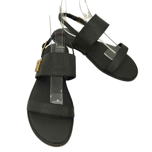 チャールズアンドキース CHARLES&KEITH メタリックバックル ラフィアサンダル レディース 38