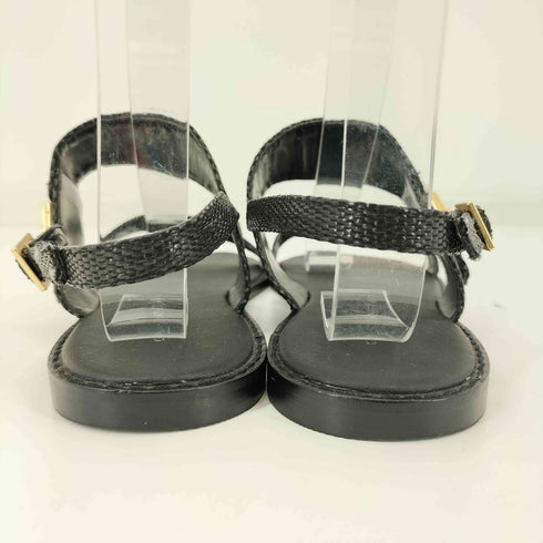 チャールズアンドキース CHARLES&KEITH メタリックバックル ラフィアサンダル レディース 38