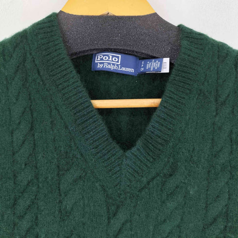 ポロバイラルフローレン Polo by RALPH LAUREN カシミヤ混 ケーブル Vネックニットベスト レディース JPN:S