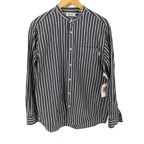ジムフレックス GYMPHLEX ストライプバンドカラーシャツ メンズ import:M