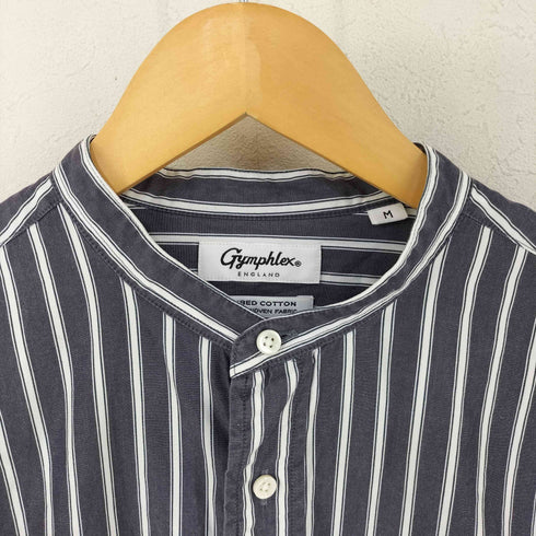 ジムフレックス GYMPHLEX ストライプバンドカラーシャツ メンズ import:M