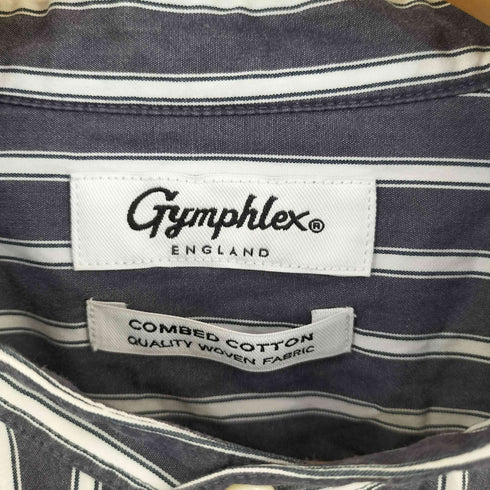ジムフレックス GYMPHLEX ストライプバンドカラーシャツ メンズ import:M