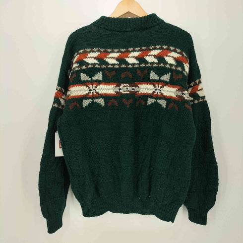 ノーティカ NAUTICA 90S OLD L/S クルーネック ウールニット ノルディック雪柄 メンズ L/G