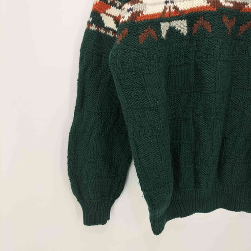 ノーティカ NAUTICA 90S OLD L/S クルーネック ウールニット ノルディック雪柄 メンズ L/G