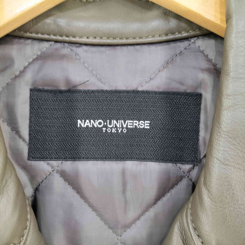 ナノユニバース NANO universe 羊革 キルティング ダブルライダースジャケット メンズ JPN:L