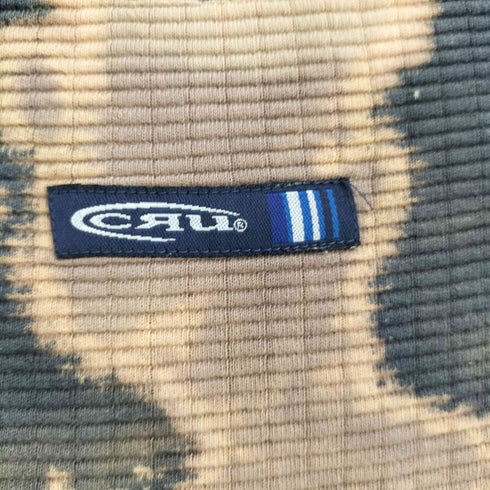 CRU DESIGNS ロゴ刺繍 タイダイ染め ダメージワッフルカットソー メンズ M