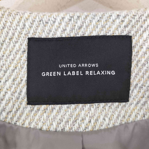 ユナイテッドアローズグリーンレーベルリラクシング UNITED ARROWS green label relaxing D ツイード ノーラペル ジャケット レディース 38