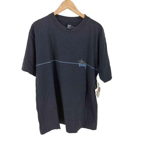ステューシー Stussy 90S USA製 紺タグ フロントプリント S/S Tシャツ メンズ import:M