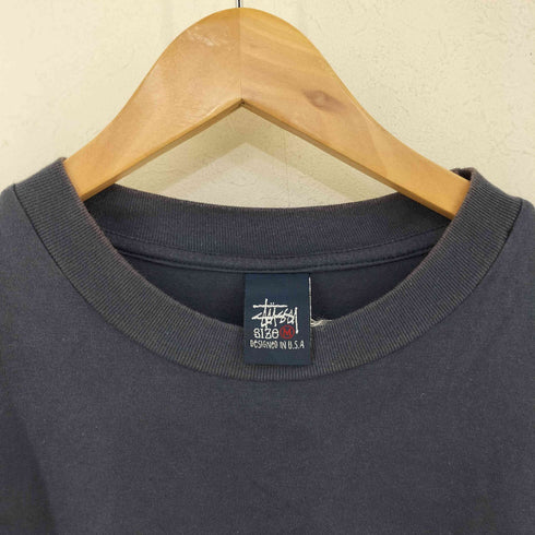 ステューシー Stussy 90S USA製 紺タグ フロントプリント S/S Tシャツ メンズ import:M