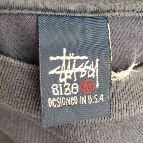ステューシー Stussy 90S USA製 紺タグ フロントプリント S/S Tシャツ メンズ import:M