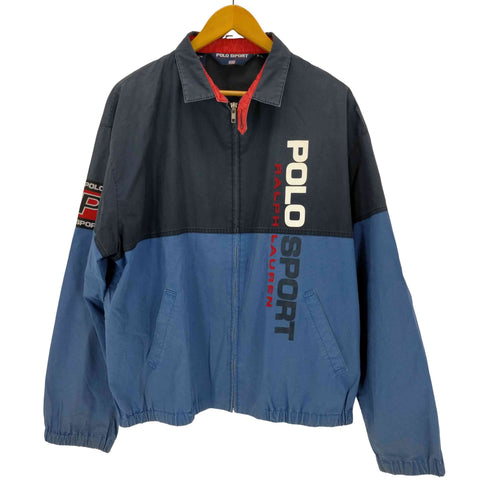 ポロスポーツラルフローレン POLO SPORT RALPH LAUREN 90s ロゴパッチ プリント切替スイングトップ メンズ import:L