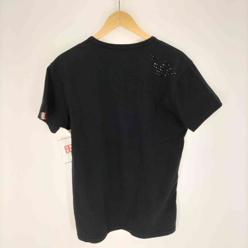 エンポリオアルマーニ EMPORIO ARMANI ロゴ ラインストーン デザイン Vネック ストレッチ S/S Tシャツ メンズ import:XXL