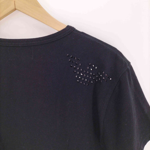 エンポリオアルマーニ EMPORIO ARMANI ロゴ ラインストーン デザイン Vネック ストレッチ S/S Tシャツ メンズ import:XXL