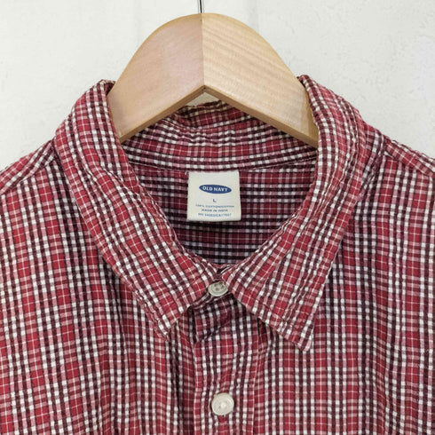 オールドネイビー OLD NAVY チェックシアサッカーS/Sシャツ メンズ JPN:L