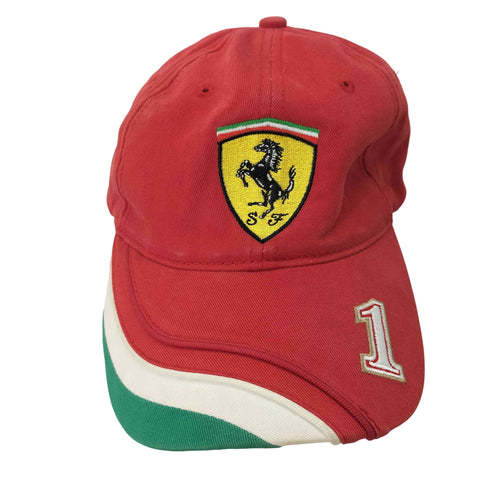 FERRARI フロントロゴ刺繍6パネルキャップ メンズ