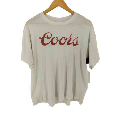 HeF-T USA製 フロントロゴプリントTee Coors シングルステッチ 企業Tee メンズ import:L