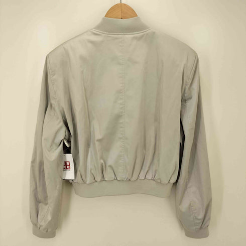 ザラ ZARA サテン クロップド ボンバージャケット レディース import:L