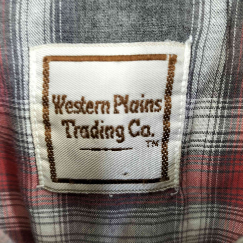 70S Western Plains Trading Co チェックウエスタンシャツ メンズ