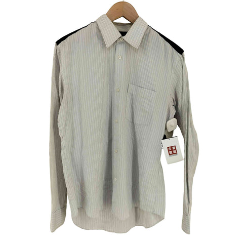 コムデギャルソンオムドゥ COMME des GARCONS HOMME DEUX ウール切り替え ストライプシャツ メンズ JPN:S