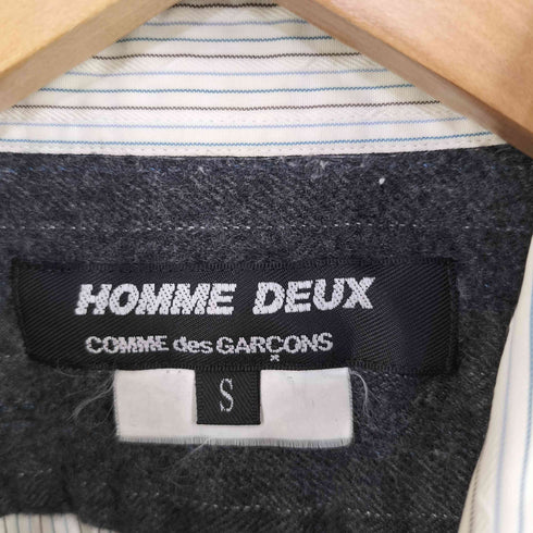 コムデギャルソンオムドゥ COMME des GARCONS HOMME DEUX ウール切り替え ストライプシャツ メンズ JPN:S
