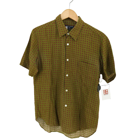 コムデギャルソンオム COMME des GARCONS HOMME 総柄 ドット リネン混 半袖シャツ メンズ JPN:XS