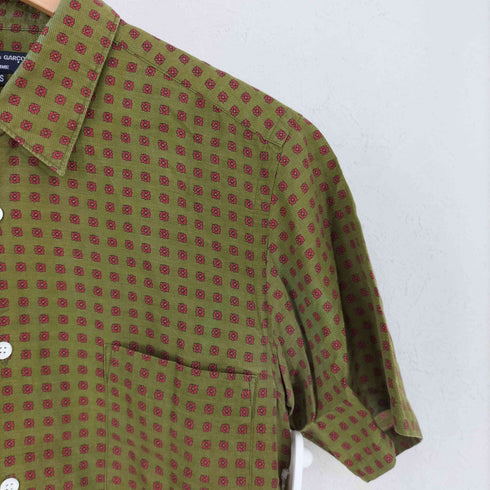 コムデギャルソンオム COMME des GARCONS HOMME 総柄 ドット リネン混 半袖シャツ メンズ JPN:XS