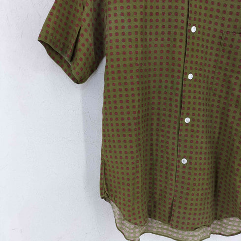 コムデギャルソンオム COMME des GARCONS HOMME 総柄 ドット リネン混 半袖シャツ メンズ JPN:XS