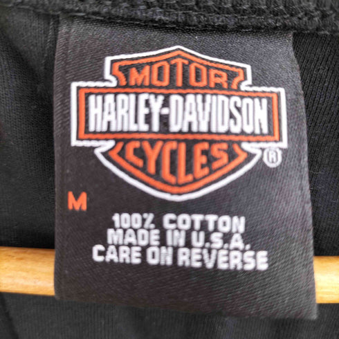 ハーレーダビッドソン HARLEY-DAVIDSON Y2K USA製 Vネック 装飾 プリント ノースリーブカットソー レディース import:M