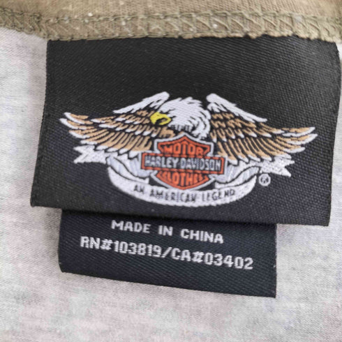ハーレーダビッドソン HARLEY-DAVIDSON 襟フリル プリント タンクトップ レディース import:M