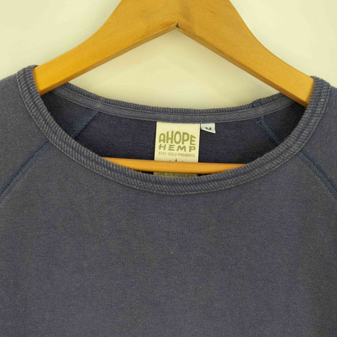 A HOPE HEMP ロゴパッチ ラグランスリーブ クルーネック スウェット メンズ import:M