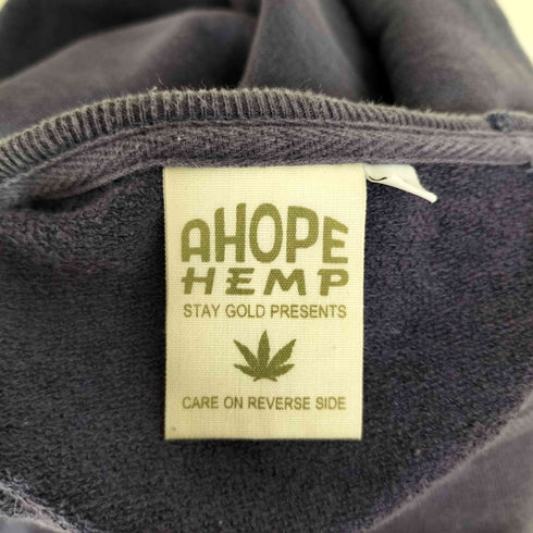 A HOPE HEMP ロゴパッチ ラグランスリーブ クルーネック スウェット メンズ import:M