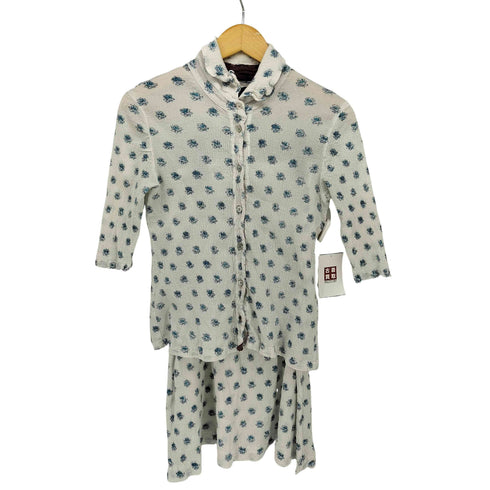 ツモリチサト TSUMORI CHISATO creperie 花柄 シボ ブラウス スカートセットアップ レディース
