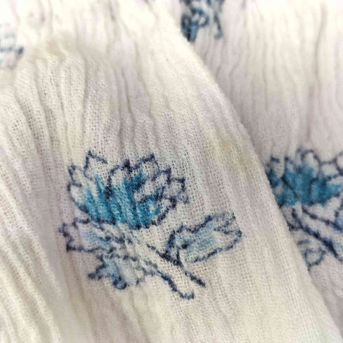 ツモリチサト TSUMORI CHISATO creperie 花柄 シボ ブラウス スカートセットアップ レディース