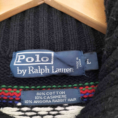 ポロバイラルフローレン Polo by RALPH LAUREN 90S アンゴラ混 ノルディック雪柄 トグルニット セーター メンズ import:L