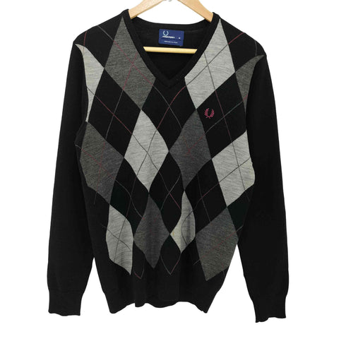 フレッドペリー FRED PERRY アーガイル Vネック プルオーバー ニット メンズ import:M