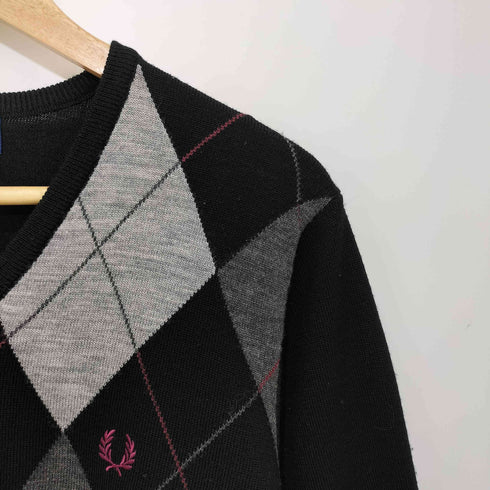 フレッドペリー FRED PERRY アーガイル Vネック プルオーバー ニット メンズ import:M