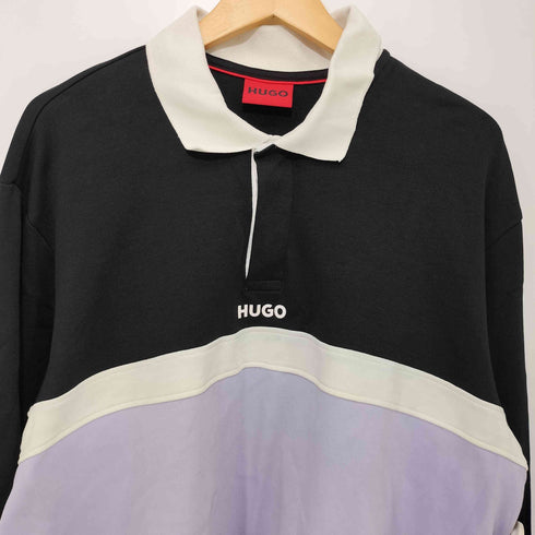 ヒューゴボス HUGO BOSS HUGO ロゴプリント インターロックコットン レギュラーフィット ポロシャツ メンズ import:L