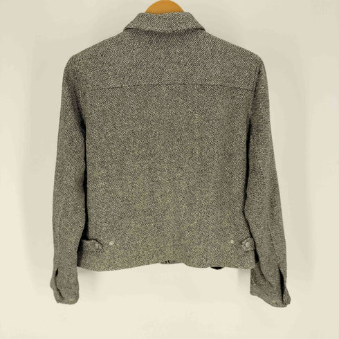 リズ クレイボーン LIZ Claiborne LIZSPORT シルク ウール ナイロン ミックスファブリック 織り ジップアップ シャツ ジャケット レディース import:M