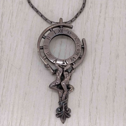 925刻印 時計モチーフ シルバーネックレス メンズ