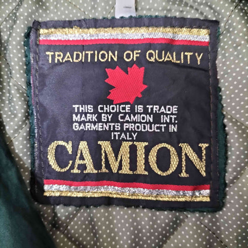 CAMION ピーチスキン 裏地キルティング レザー切替 ラグランスリーブ ブルゾン ジャケット メンズ 4