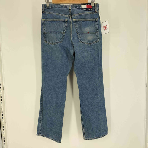 トミーヒルフィガージーンズ TOMMY HILFIGER JEANS 90S メキシコ製 5P ジップフライ ロゴタグ ストレート ワイド デニム パンツ メンズ 30/30