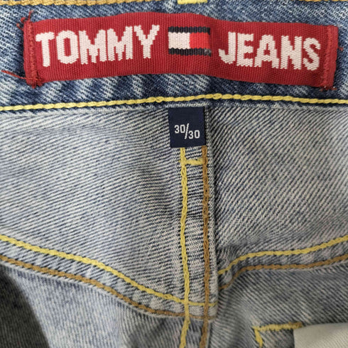 トミーヒルフィガージーンズ TOMMY HILFIGER JEANS 90S メキシコ製 5P ジップフライ ロゴタグ ストレート ワイド デニム パンツ メンズ 30/30