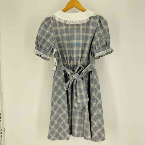 シークレットハニーバイハニーバンチ Secret Honey by Honey Bunch レースカラー パフスリーブ リボン チェック ワンピース レディース JPN:2