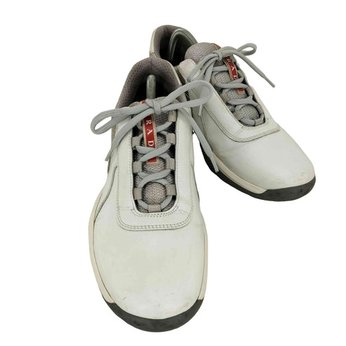 プラダ PRADA SPORTS メッシュ切替レザーローカットスニーカー メンズ US:8