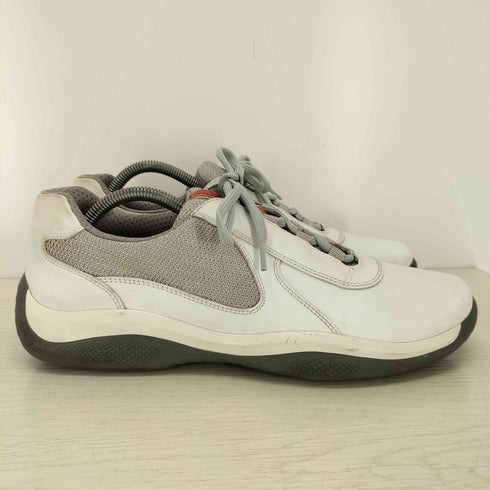 プラダ PRADA SPORTS メッシュ切替レザーローカットスニーカー メンズ US:8