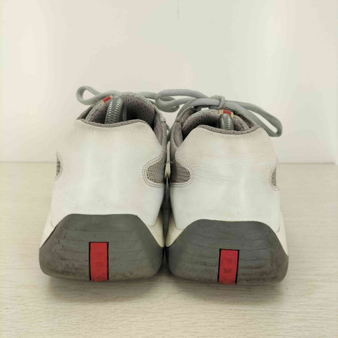 プラダ PRADA SPORTS メッシュ切替レザーローカットスニーカー メンズ US:8